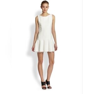 NWT Alice + Olivia Kaya White drop waist,  flouncy hem dress size 10